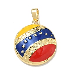 Baseball Латунные подвески, с эмалью, стойки покрытие, долговечный, без кадмия и без свинца, золотые, бейсбол, 21x18x5 мм, отверстие : 2x5 мм