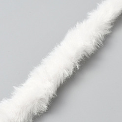 Белый Плюшевые палочки своими руками, средство для чистки труб, стебли из синели из полиэстера, с алюминиевой жилой, материал для детских поделок, белые, 1000x27x26 мм