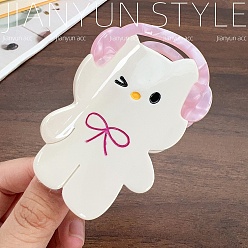 Белый Заколки для волос в форме когтей из ацетата целлюлозы, аксессуары для волос для женщин и девочек, форма кошки, белые, 85x51 мм