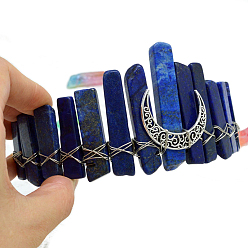 Ляпис-Лазурь Резинки для волос из натурального зеленого авантюрина, аксессуары для волос для женщин и девочек, луна, 250x150x50 мм