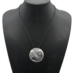 Серебро Ожерелье из сплава с подвеской в виде круглого сердца с цветком любви и рыбой, серебряные