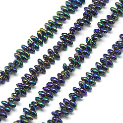 Индиго Гальваническая сетка 2, Чешские Бусины, индиговые, 4.5~5x3~3.5x2~2.5 мм, отверстие : 1 мм, около 336 шт / нитка, 23.2 дюйм