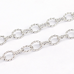 Нержавеющая Сталь Цвет Устойчивы к потускнению 304 цепи из нержавеющей стали, , несварные, овальные, цвет нержавеющей стали, 0.8 мм, ссылка: 8x5.5~6x1 mm