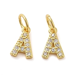 Letter A Латунные микро проложить кубического циркония подвески, без кадмия, без никеля и без свинца, с целью перехода в кольце, буква a, 9x6x1.5 мм, отверстие : 3.6 мм