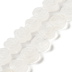 Хрусталь Природных кристаллов кварца бисер нитей, горного хрусталя, роза, 14x7.5~8 мм, отверстие : 1.2 мм, около 28~29 шт / нитка, 15.16'' (38.5~41.5 см)
