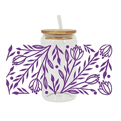 Фиолетовый Пленка для переноса цветов, термотрансферные виниловые наклейки с горячим нагревом для чашки, фиолетовые, 110x230 мм