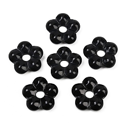 Черный Прозрачные стеклянные бусины, цветок, чёрные, 24x25x7 мм, отверстие : 6 мм