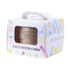 Цвет Древесины Экологичный шнур из искусственной замши, искусственная замшевая кружева, с блеском порошок, деревесиные, 2.7x1.4 мм