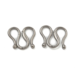 Нержавеющая Сталь Цвет Не тускнеет 304 застежки S-образной формы из нержавеющей стали, цвет нержавеющей стали, 7x8x1 мм