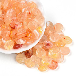 Сэнди Коричневый Прозрачные акриловые бусины, плоско-круглые, два тона, песчаный коричневый, 14x14x5~5.5 мм, отверстие : 1.8 мм, Около 714 шт / 500 г