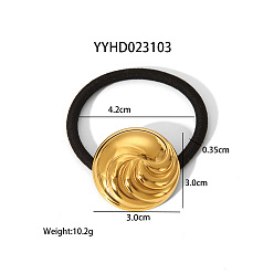 Плоский Круглый Резинка для волос из нержавеющей стали эластичная повязка на голову черные аксессуары для волос, золотые, плоско-круглые, 30 мм