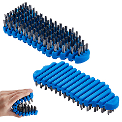 Royal Blue Steel Wire & TPE Cleaning Brushes, Royal Blue, 162x65x25mm