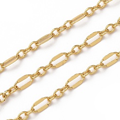 Настоящее золото 18K Латунные цепочки, без свинца и без кадмия, стойки покрытие, долговечный, пайки, с катушкой, реальный 18 k позолоченный, 6.5x3.3x0.5 mm и 3.5x2.5x0.5 mm