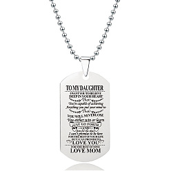 Нержавеющая Сталь Цвет 201 подвеска из нержавеющей стали для моей дочери с армейским жетоном, цепочка с шариками, цвет нержавеющей стали, 23.62 дюйм (60 см)