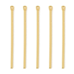 Chapado en Oro Real 18K Colgantes de latón Shegrace, bar, sin cadmio y níque y plomo, larga duración plateado, real 18 k chapado en oro, 30x2x1 mm, agujero: 0.9 mm