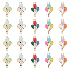(52) Непрозрачная лаванда 20 шт 5 цвета сплава эмалевые подвески, подвески из воздушных шаров, разноцветные, 23.5x13x1.5 мм, отверстие : 1.8 мм, 4 шт / цвет