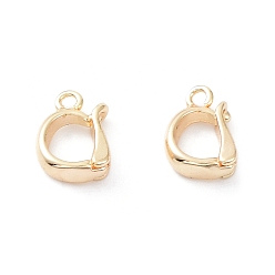 Настоящее золото 18K Латунная обшивка стойки с застежками, без кадмия, без никеля и без свинца, долговечный, реальный 18 k позолоченный, 10x7x2.5 мм, отверстие : 1.2 мм