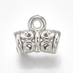 Платина Поручни из пластиковой трубы ccb, петля под залог, платина, 10x12x6 мм, отверстие : 1.6 мм