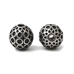 Круглые 304 из нержавеющей стали бусы, античное серебро, круглые, 9.5 мм, отверстие : 1.8 мм