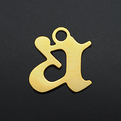 Letter A 201 Edelstahl Reize, Laserschnitt, Buchstabe, golden, letter.a, 7.5x7x1 mm, Bohrung: 1.2 mm