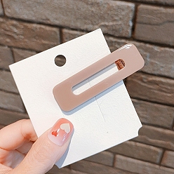 Розово-Коричневый Заколки для волос из кожи аллигатора, аксессуары для волос для женщин и девочек, прямоугольные, розово-коричневый, 66 мм