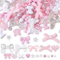 (52) Непрозрачная лаванда 100шт 10 стили непрозрачные и прозрачные акриловые бусины, разнообразные, разноцветные, 6~24.5x6~34x4~10 мм, отверстие : 1.2~4 мм, 10 шт / стиль