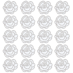 Гейнсборо 20шт. нашивки из ткани с кристаллами в виде цветов, швейные украшения, светло-серые, 48x50x1.8 мм