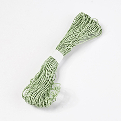 Бледно-Зеленый Шнур бумажных шнуров, для изготовления ювелирных изделий, 2 -ply, бледно-зеленый, 2 мм, около 32.8 ярдов (30 м) / пачка