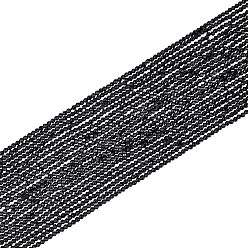 Черный 20 нити стеклянных бусин нити, граненые, рондель, чёрные, 2 мм, отверстие : 0.5 мм, около 192~194 шт / нитка, 12.99''~13.39" (33~34 см)