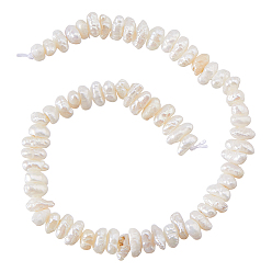 Желтая Старая Ткань  1 Нить из натурального жемчуга кеши и культивированного пресноводного жемчуга., барочный жемчуг, самородки, старое кружево, 3~4 мм, отверстие : 0.6 мм, около 58 шт / нитка, 7.09 дюйм (17.5~18 см)