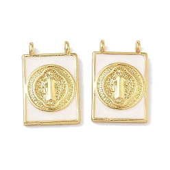 Другие Латунь эмаль подвески, прямоугольные, без свинца и без кадмия, долговечный, стойки покрытие, Святой бенедикт, 18x11x2.5 мм, отверстие : 1.6 мм