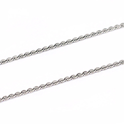 Stainless Steel Color Tarnish Resistant 304 Stainless Steel Chains, Soldered, Stainless Steel Color, 0.9x0.3mm