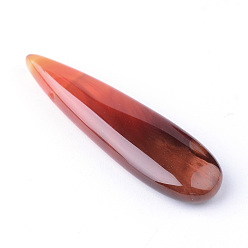 Натуральный Агат Натуральный красный агат подвески, окрашенные, слеза, 35~37x10x5~6 мм, отверстие : 1 мм