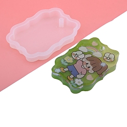 Rectangle DIY силиконовые формы для кулона, изготовление украшений, формы для литья смолы, для уф-смолы, изготовление ювелирных изделий из эпоксидной смолы, белые, прямоугольные, 85x62x12 мм