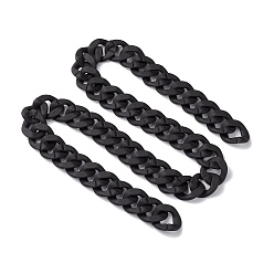 Black Handmade Acrylic Curb Chain, for Purse Strap Handbag Link Chains Making, Black, 38.5x32.5x6.5mm, about 3.28Feet/strand(1m/strand)