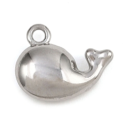 Dolphin 304 прелести нержавеющей стали, Тема океана, анти-тускнение, дельфин, 9x11x3 мм, отверстие : 1.2 мм