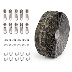 Платина Градиентные нейлоновые закрытые молнии, с застежкой-молнией на голове и упоре для рта, для сумок-кошельков, платина, 450x3.2 см