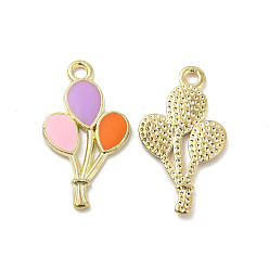 Лиловый Подвески из эмали и сплава, подвески из воздушных шаров, золотые, сирень, 23.5x13x1.5 мм, отверстие : 1.8 мм