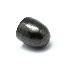 Bronze Embouts de cordon de laiton  , embouts, ovale, gris anthracite, 12x11mm, Trou: 1.5mm, diamètre intérieur: 9.5 mm