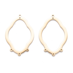 Золотой Ионное покрытие (ip) 304 компоненты люстры из нержавеющей стали ссылки, полирование, цветок, золотые, 39x25x1 мм, отверстия : 1.4 mm и 1.2 мм