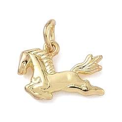 Настоящее золото 18K Латунные талисманы для лошадей, долговечный, без кадмия и без свинца, реальный 18 k позолоченный, 9.5x13x2 мм, отверстие : 3 мм