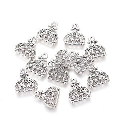 Античное Серебро Коннекторы люстры тибетского стиля, без свинца, без кадмии и без никеля, античное серебро, 14.5x13x2.5 мм, отверстие : 2 мм.