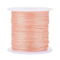 Легкий Лосось Полиэфирная плетеная металлическая нить, для изготовления и вышивки плетеных браслетов своими руками, светлый померанцевый, 0.4 мм, 6 -ply, около 54.68 ярдов (50 м) / рулон