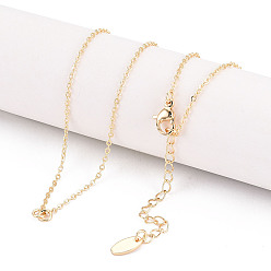 Настоящее золото 18K Латунные ожерелья из цепочек для женщин и мужчин, реальный 18 k позолоченный, 16.54 дюйм (42 см)