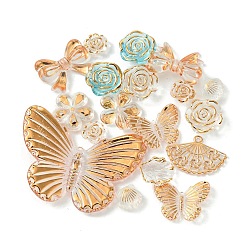 Бледно-бирюзовый Прозрачные акриловые бусины, разнообразные, бледные бирюзовая, 10.5~47x11.5~61x2.5~7.5 мм, отверстие : 1.6~2.5 мм, Около 349 шт / 500 г