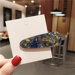 Средно-синий Заколки из кожи аллигатора из ацетата целлюлозы, аксессуары для волос для девочек женщин, слеза, светло-синий, 70 мм