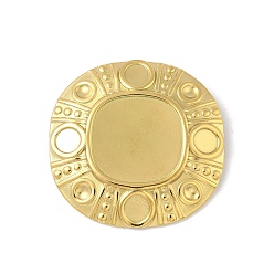 Настоящее золото 18K 304 Настройки кабошон из нержавеющей стали кулон, ионное покрытие (ip), плоско-круглые, реальный 18 k позолоченный, лоток : 2.5 мм, 33.5x34x8 мм, отверстие : 3 мм