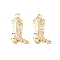 Настоящее золото 24K 304 кулон из нержавеющей стали, шарм ковбойских сапог, реальный 24 k позолоченный, 23.5x15x3 мм, отверстие : 2.2 мм