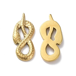 Золотой Ионное покрытие (ip) 304 кабошоны из нержавеющей стали, змея, золотые, 24.5x10.5x2 мм