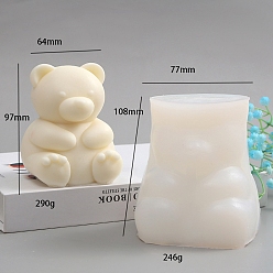 Медведь Силиконовые формы для пищевых свечей своими руками, для изготовления ароматических свечей 3d, медведь, 7.7x7.7x10.8 см